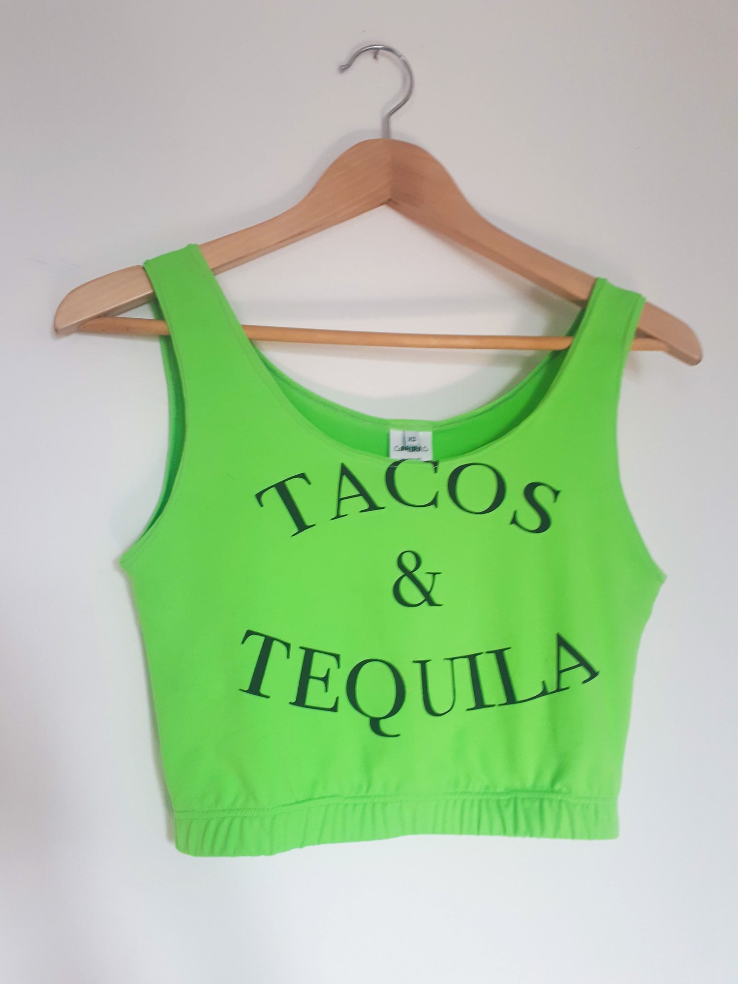 Image of XSmall-ish OAK  Up-cycled Tacos & Tequila Crop 