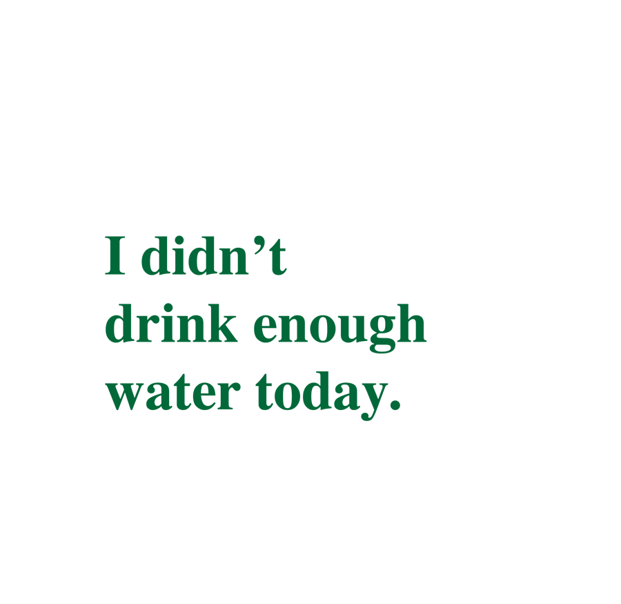 Image of 'I didn't drink enough water today.' Embroidered white tshirt