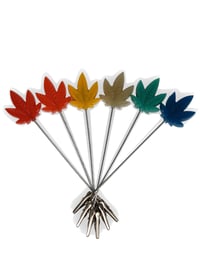 Image 1 of Rainbow Pot Leaf Roach Clips
