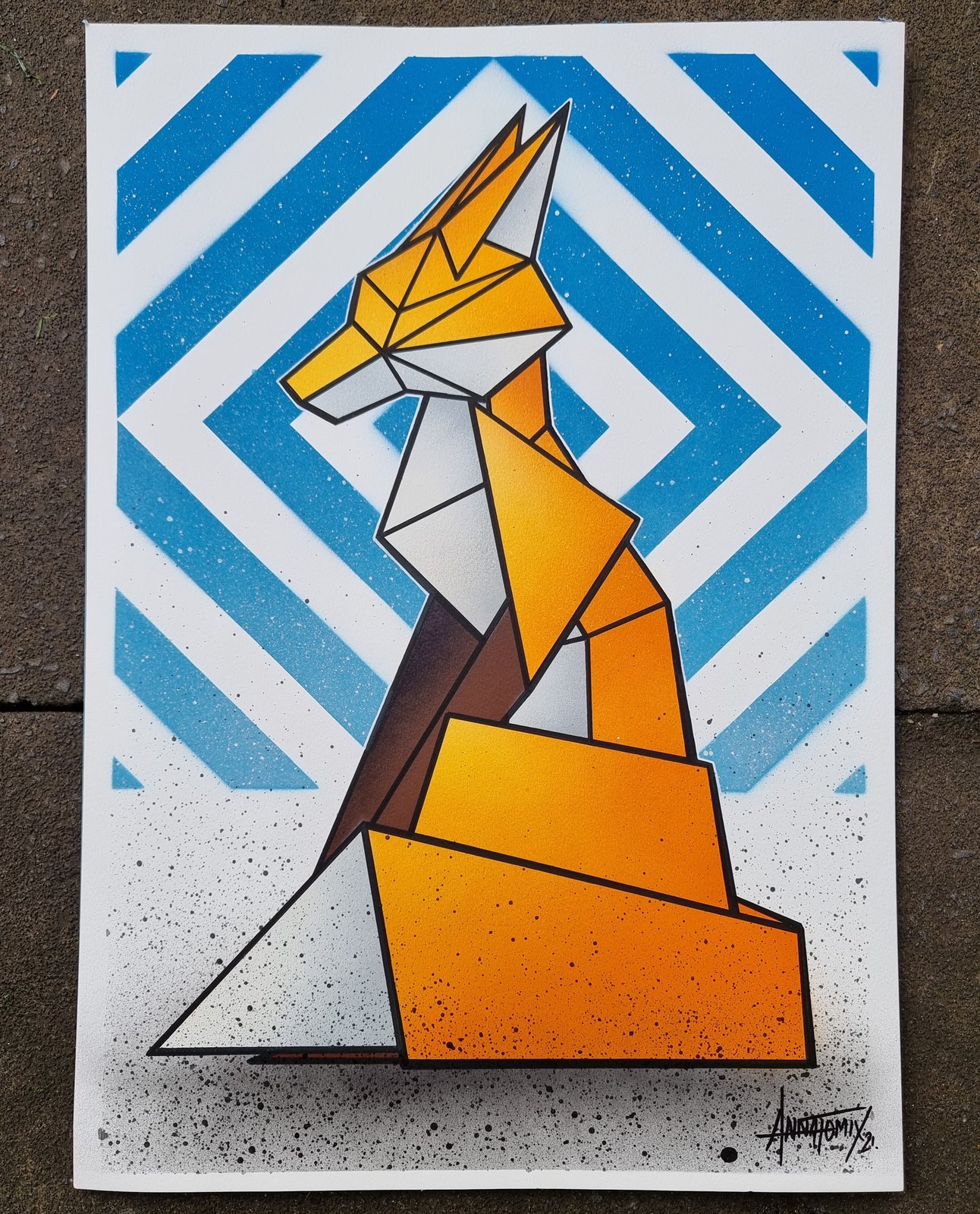 "Rat Catcher #2" hand painted poster / ANNATOMIX