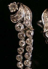 Image 2 of ART DECO 1920 18CT WHITE GOLD PLATINUM ARTICULATED DROP DIAMOND EARRINGS 1.80ct 
