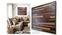 Image 2 of "Worn Leather" Reclaimed 1890s Oak Lath  Artwork