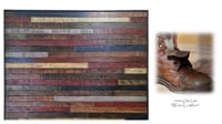 Image 3 of "Worn Leather" Reclaimed 1890s Oak Lath  Artwork