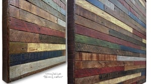 Image of Artwork Reclaimed 1890s Oak Lath "Worn Leather" 