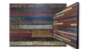 Image of Artwork Reclaimed 1890s Oak Lath "Worn Leather"