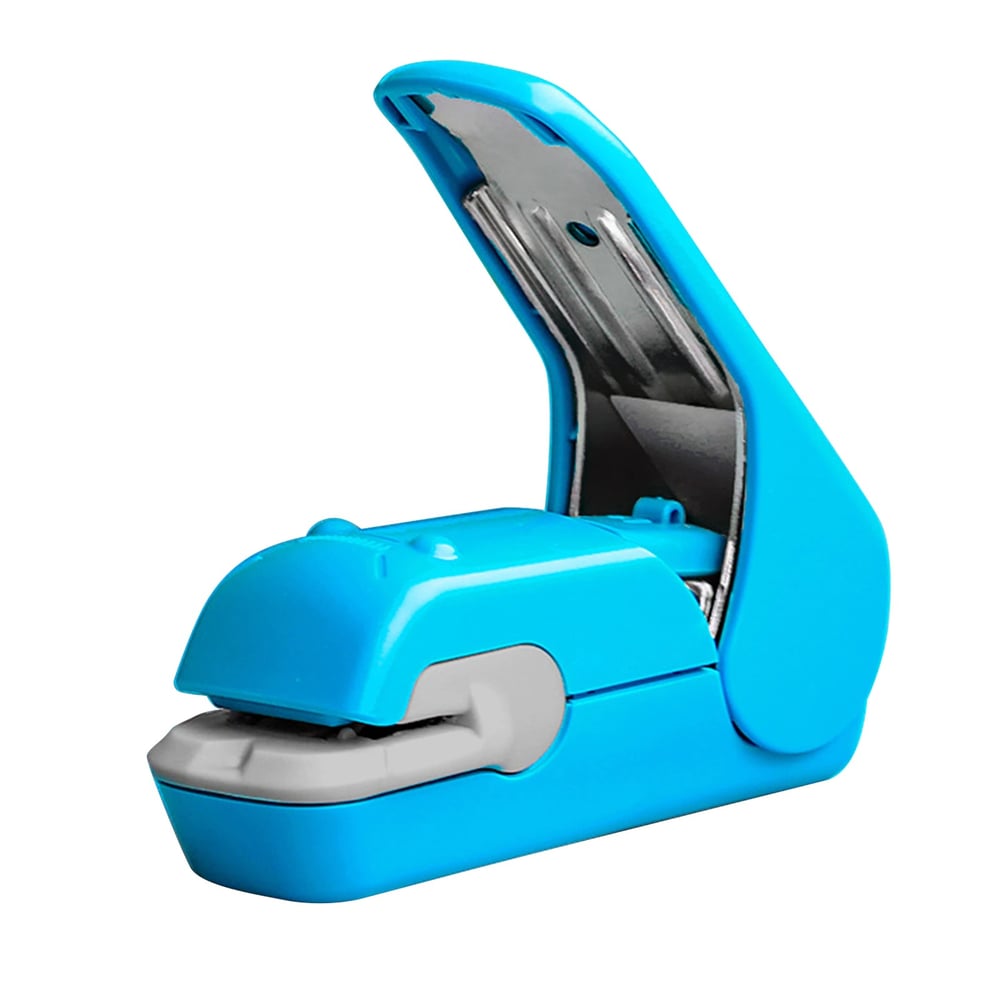 Image of Kokuyo Harinacs Press Stapleless Staplers - 5 sheets - Blue