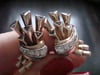 VINTAGE 1950S RETRO 18CT SAPPHIRE DIAMOND STAR COMET FAN CLIP EARRINGS