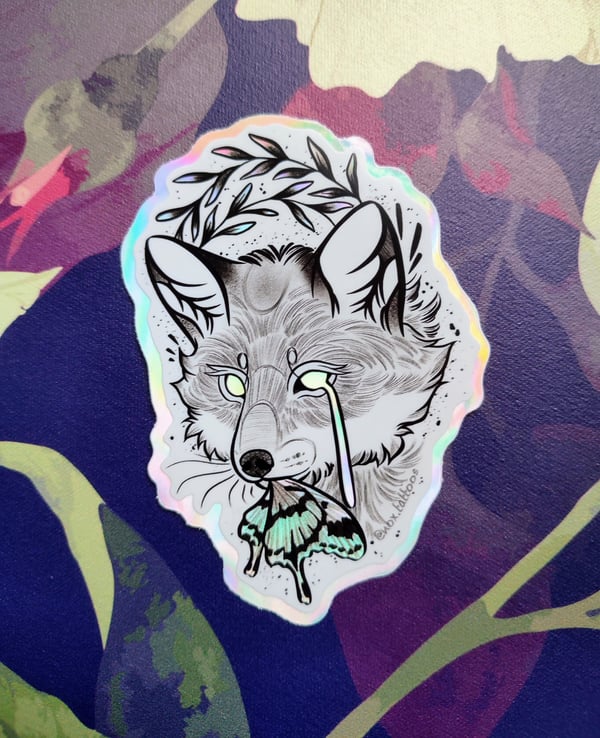 Image of Holographic fox sticker