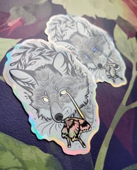 Image 3 of Holographic fox sticker