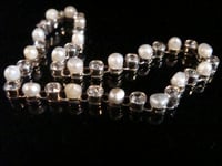 Image 3 of FRENCH EDWARDIAN 18CT WHITE GOLD NATURAL SALTWATER PEARL & DIAMOND LINE BRACELET