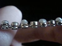 Image 5 of FRENCH EDWARDIAN 18CT WHITE GOLD NATURAL SALTWATER PEARL & DIAMOND LINE BRACELET
