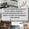 150 Customized JUST FOR YOU Real Estate Themed Social Media Graphics. Ready To Post!!