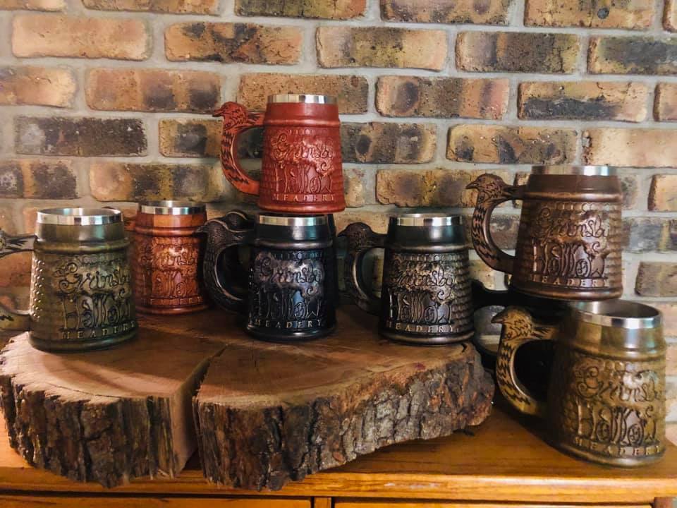 Image of Wooden beer mugs for Grimsby Hollow Meadery