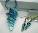Blue Swirl Necklace/Earring Set