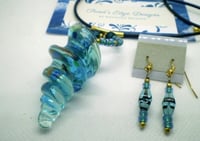 Image 1 of Blue Swirl Necklace/Earring Set