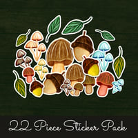 Image 1 of Sketched Mushroom Glade Stickers (22 Pack)