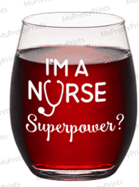 Image 5 of What's Your Super Power?  Stemless Wine Glasses 