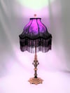 Luxury Victorian Lampshade in Purple Silk & Lace