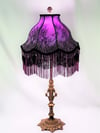 Luxury Victorian Lampshade in Purple Silk & Lace