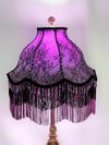 Luxury Victorian Lampshade in Purple Silk & Lace