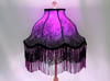 Luxury Victorian Lampshade in Purple Silk & Lace