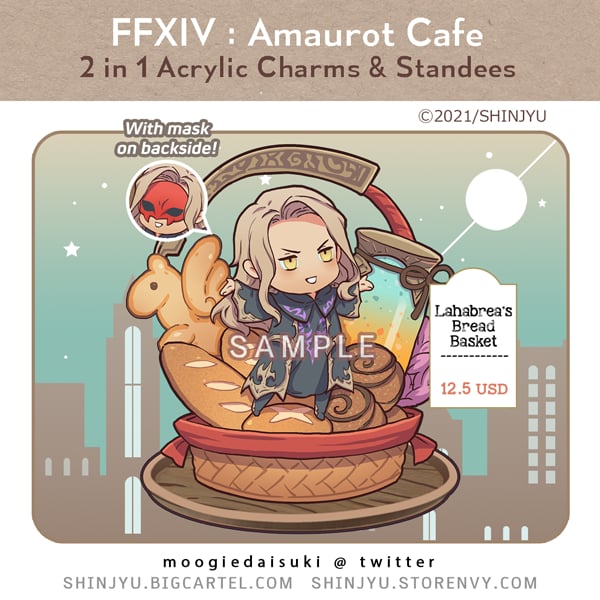 FFXIV Lahabrea's Bread Basket [2 in 1 Charm & Standee](PREORDER) shinjyu