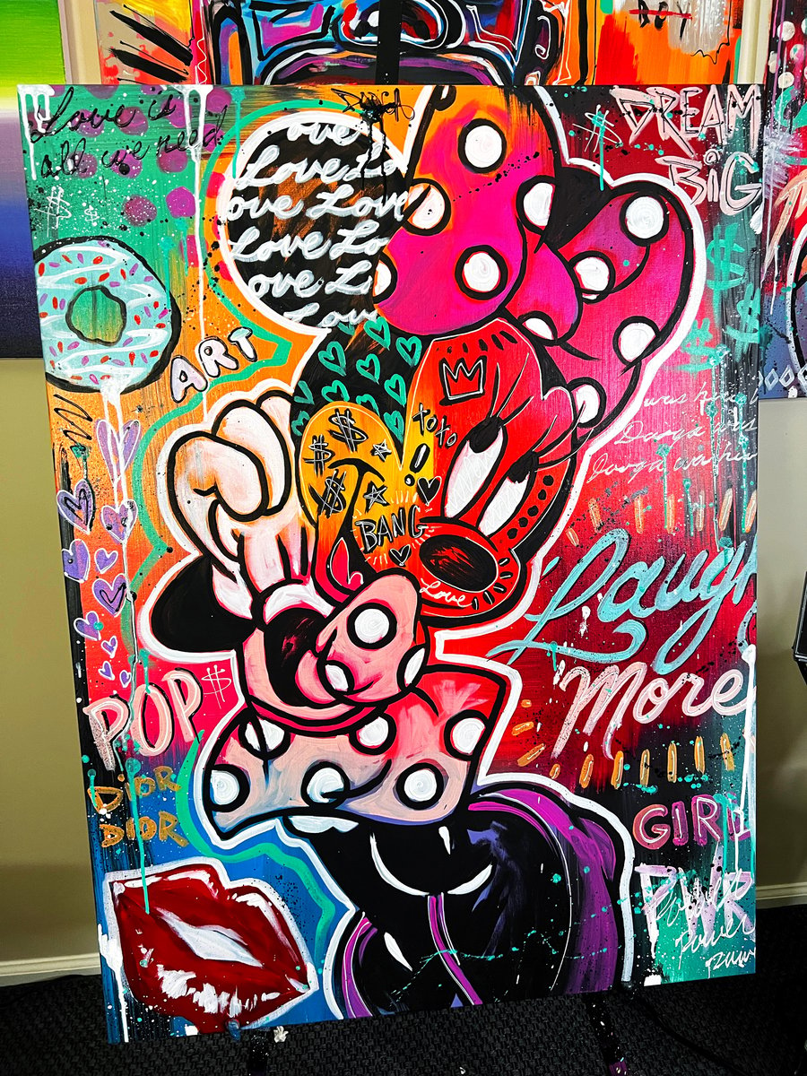 Tableau Graffiti Illustration Mickey- Pop art et street art