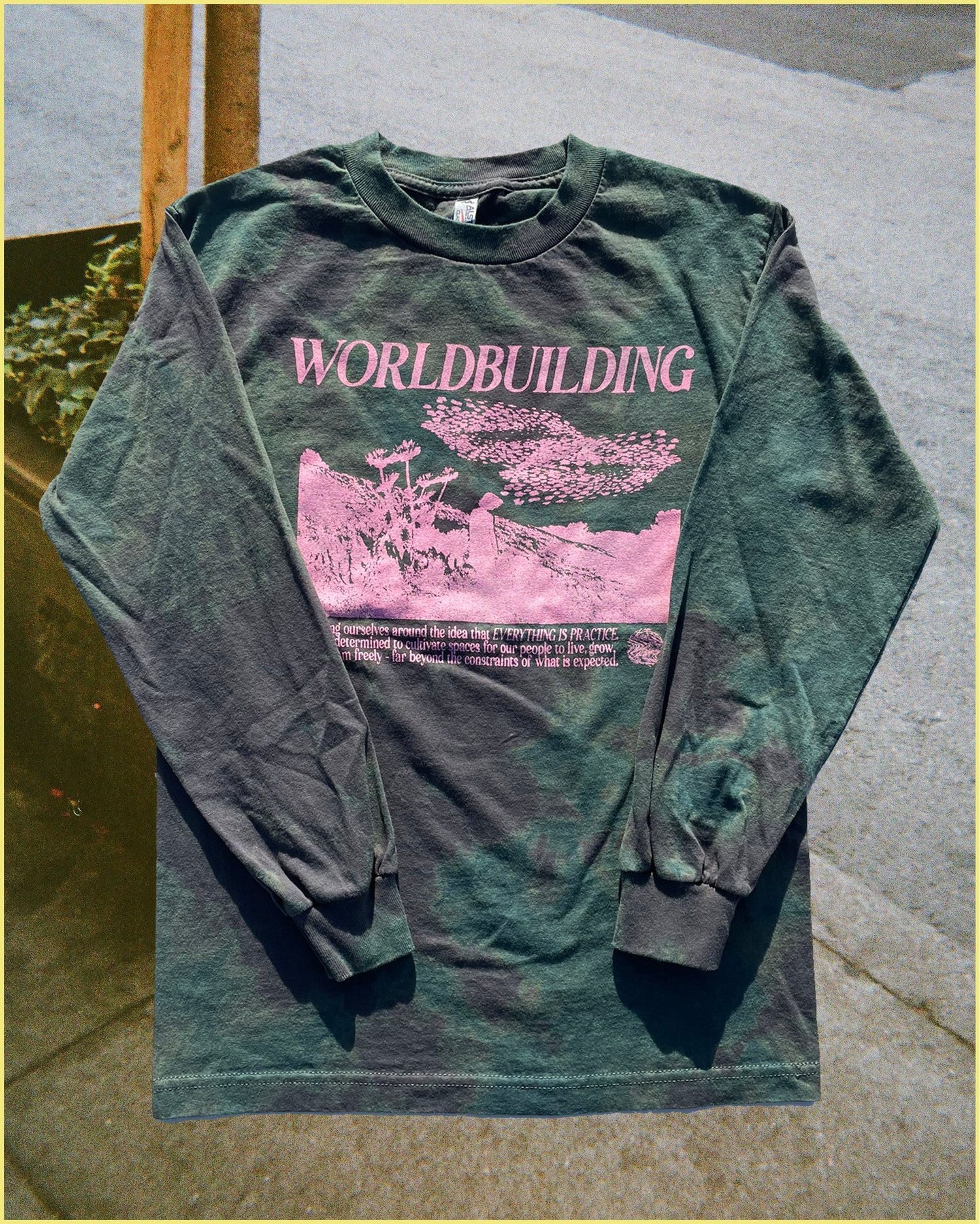 Worldbuilding Longsleeve (Indigo Green Small - Variation 1)