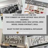 15 Customized JUST FOR YOU "Stay Current On Your Listings" Real Estate Graphics 