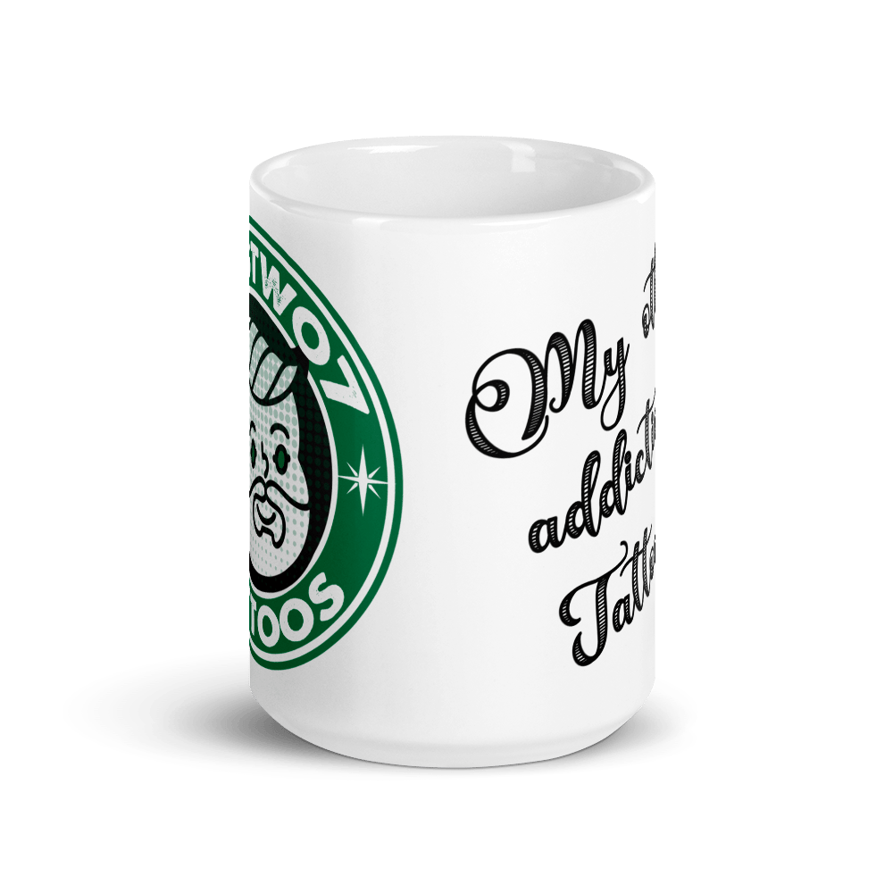 MY OTHER ADDICTION IS COFFEE-White glossy mug