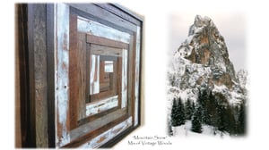 Image of Artwork Reclaimed Vintage Wood "Mountain Snow" 