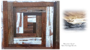 Image of Artwork Reclaimed Vintage Wood "Mountain Snow" 