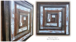 Image of Artwork Reclaimed Vintage Wood "Mountain Snow" 