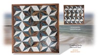 Image 2 of "Tumbling Blocks – Sand and Sea”  Reclaimed Wood Artwork