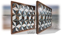 Image 3 of "Tumbling Blocks – Sand and Sea”  Reclaimed Wood Artwork