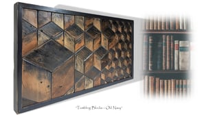Image of  Artwork Reclaimed Wood "Tumbling Blocks- Old Navy”