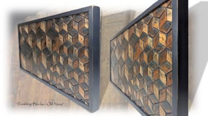 Image of  Artwork Reclaimed Wood "Tumbling Blocks- Old Navy”