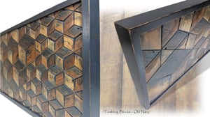 Image of  Artwork Reclaimed Wood "Tumbling Blocks- Old Navy”