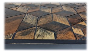 Image of Artwork Reclaimed Wood "Tumbling Blocks- Old Navy”