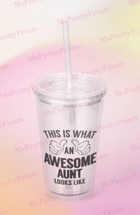 Image 3 of Tumbler Cup with Lid & Reusable Straw (Personalized Options)