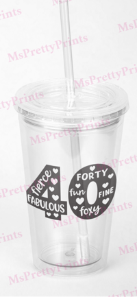 Image 4 of Tumbler Cup with Lid & Reusable Straw (Personalized Options)