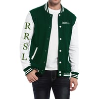 Image 2 of Green/ White Men Varsity Jacket