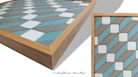 Image 2 of "Tumbling Blocks – Stone Blue” Reclaimed Wood Artwork