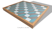 Image 4 of "Tumbling Blocks – Stone Blue” Reclaimed Wood Artwork