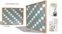 Image 5 of "Tumbling Blocks – Stone Blue” Reclaimed Wood Artwork