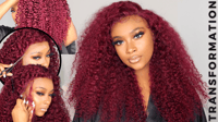 BURGUNDY CURLY WIG (ASTERIA HAIR)