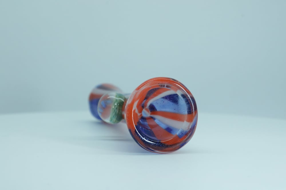 Red, white. And blue lined  chillum