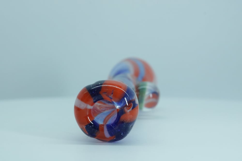 Red, white. And blue lined  chillum