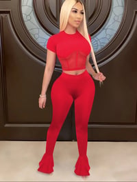 Image 1 of Crop w/ Flared Pants