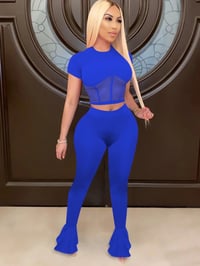 Image 3 of Crop w/ Flared Pants